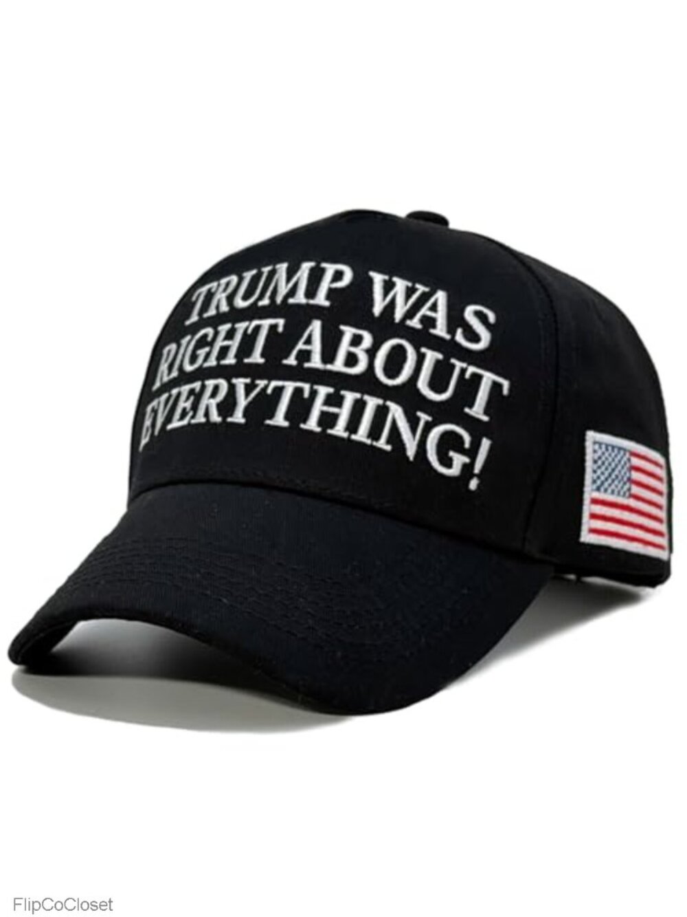 Black Baseball Cap Dad Trucker Hat Embroidered Trump Was Right About Everything
